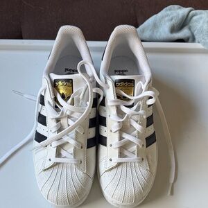 Adidas Classic White Sneakers with Black Stripes